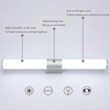 Applique murale Luminaire salle de bains LED Lumière blanche avant-miroir et armoire 40cm 16W